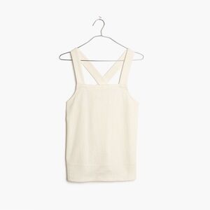 Madewell Linen Apron Cross-Back Tank Top